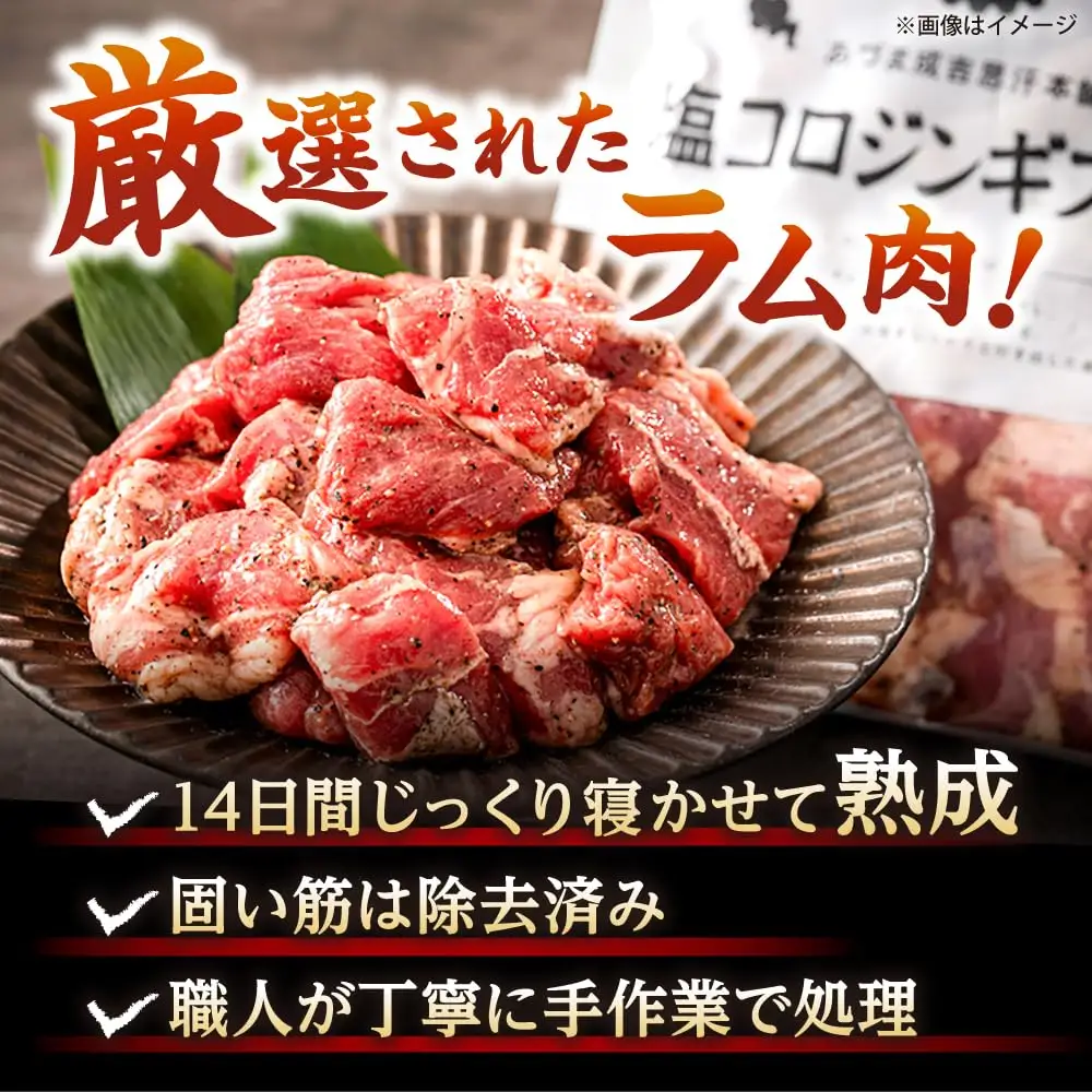 塩コロジンギスカン 計1.2kg（300g×4パック）《厚真町》【有限会社市原精肉店】 ジンギスカン 羊肉 ラム 焼肉用 味付き 小分け 冷凍配送 北海道 [AXAA017]