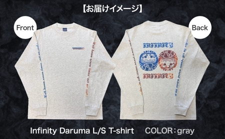 GOODHELP Infinity Daruma L/S T-shirt gray Tシャツ 長袖 ロンT 洋服 ファッション ストリート ストリート感 ユニセックス ロングスリーブTシャツ ティーシャツ ストリートカルチャー グレー 灰色 だるま 送料無料 神奈川県 寒川町