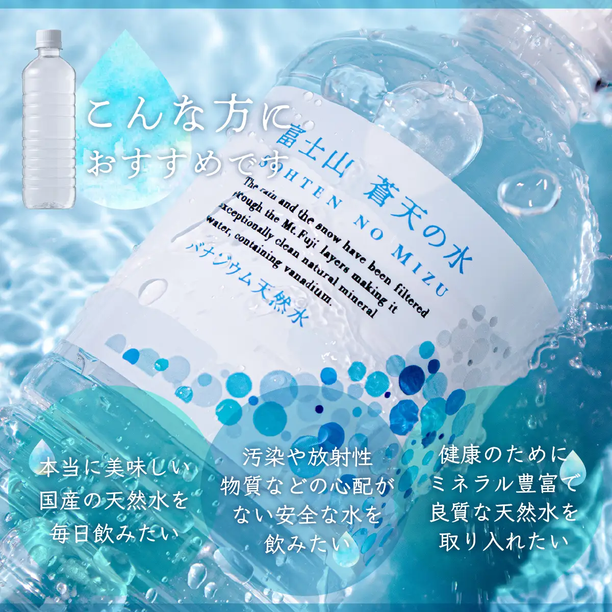 【12カ月定期便】＜ラベルレス＞富士山蒼天の水 500ml×24本（１ケース） YC009