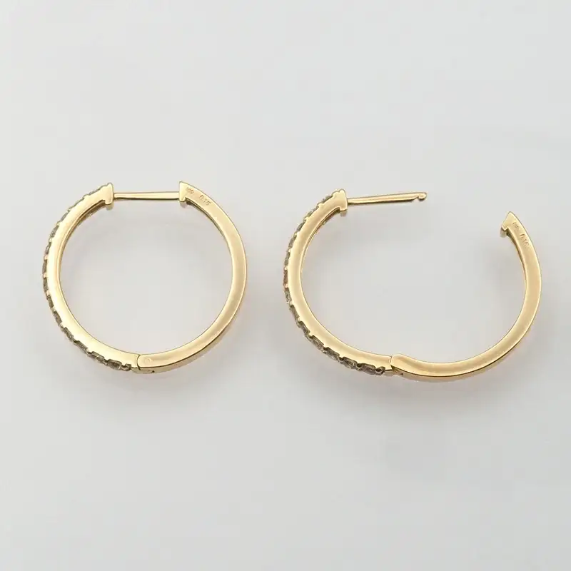K18 0.30ct ダイヤモンド フープピアス　FP-000331 SWBT023-k18