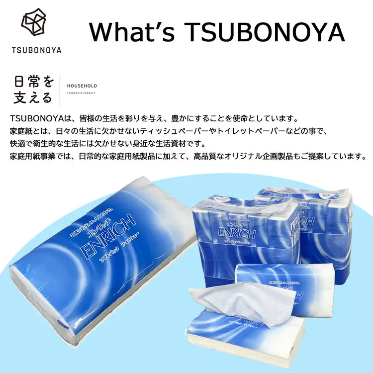【最短5日発送】ENRICH エンリッチ ソフトパック ティッシュ 300枚（150組）10パック×12個入り 計120個【日本製】| 日用品 消耗品 まとめ買い 常備品 生活用品 ティッシュペーパー