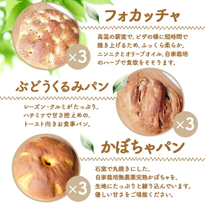 【ニセコ町】奥土農場のお楽しみパン5種詰め合わせセット×各3個【42001】