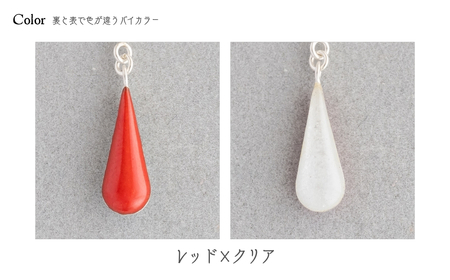 ピアス しずく レッド×クリア 七宝 | ピアス アクセサリー Kenichi Kondo