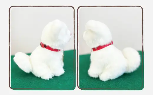 ＜よちよちあきた＞秋田犬白毛ぬいぐるみ（鼻ピンク）　座り　Ｓサイズ　【45P7314】【秋田犬保存会】