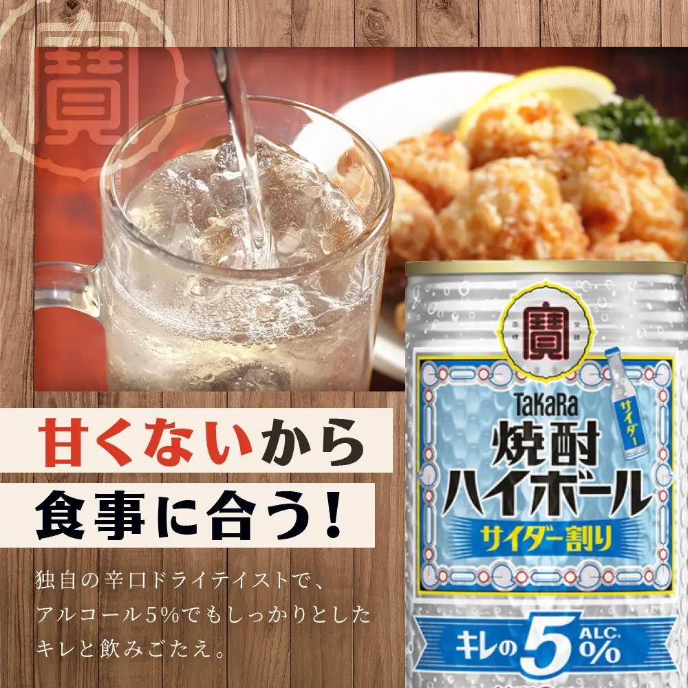 【宝酒造】焼酎ハイボール「キレの5%」 サイダー割り  350ml×24本｜チューハイ お酒 レビュー高評価 人気セット