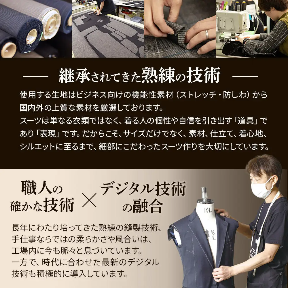  【全国4ヶ所で採寸可能】イージーオーダースーツ（メンズ）1着 お仕立券A（45,000円相当）