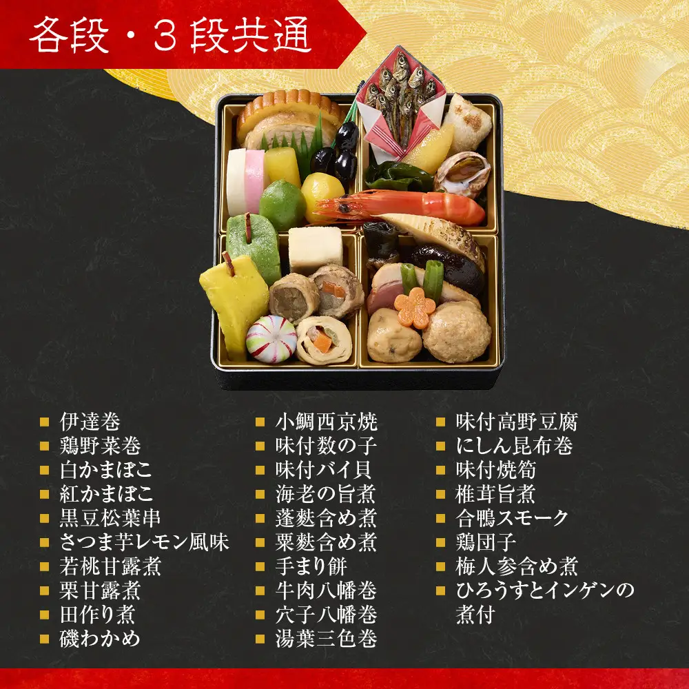 【高島屋選定品】おせち料理 3客組 「吉春」三人前 京都 おせち しょうざん