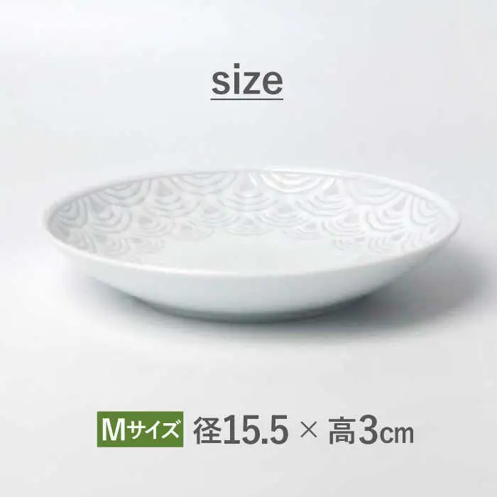 【波佐見焼】青海波グレー プレート Mサイズ 5個セット【聖栄陶器】[TG28]