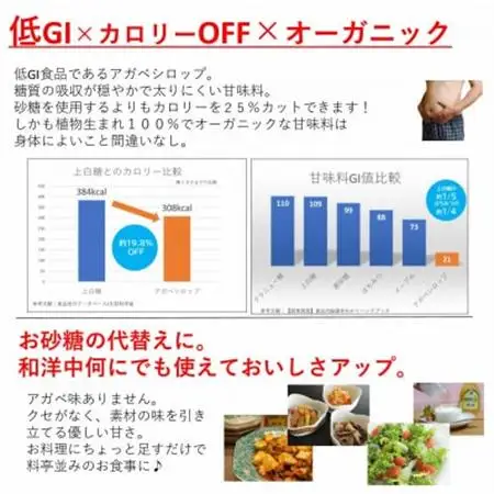 オーガニック 有機 アガベシロップ　500g×3本　低GIで砂糖代替の甘味料　ヨーグルトや料理に【1660248】