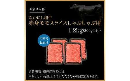 宮崎県西ノ原牧場・なかにし和牛赤身しゃぶしゃぶモモ 1.2kg（国産 牛肉 肉 宮崎牛 黒毛和牛 お肉 しゃぶしゃぶ なかにし和牛 焼肉 人気 モモ 赤身)