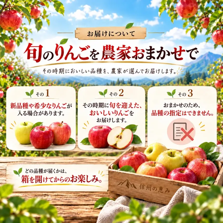 信州の旬のりんごおまかせ約5キロ【018-33】