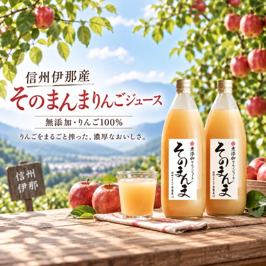 無添加！100%そのまんまりんごジュース　6本入り【015-65】