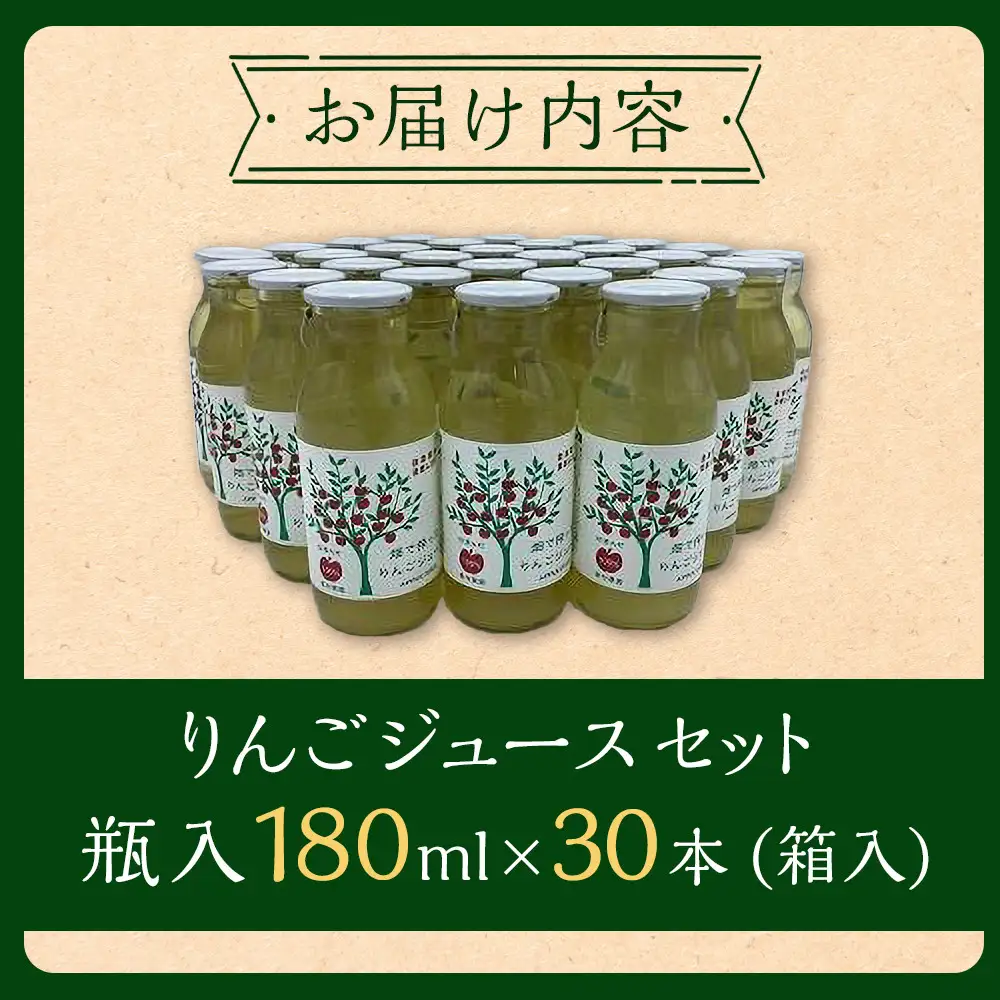 りんご ジュース セット 30本 × 180ml 大町産 大町産 箱入り りんごジュース 長野 信州