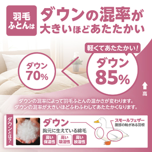 【甲州羽毛ふとん】洗える布団 肌掛け（セミダブル) 暖かい布団 寝具