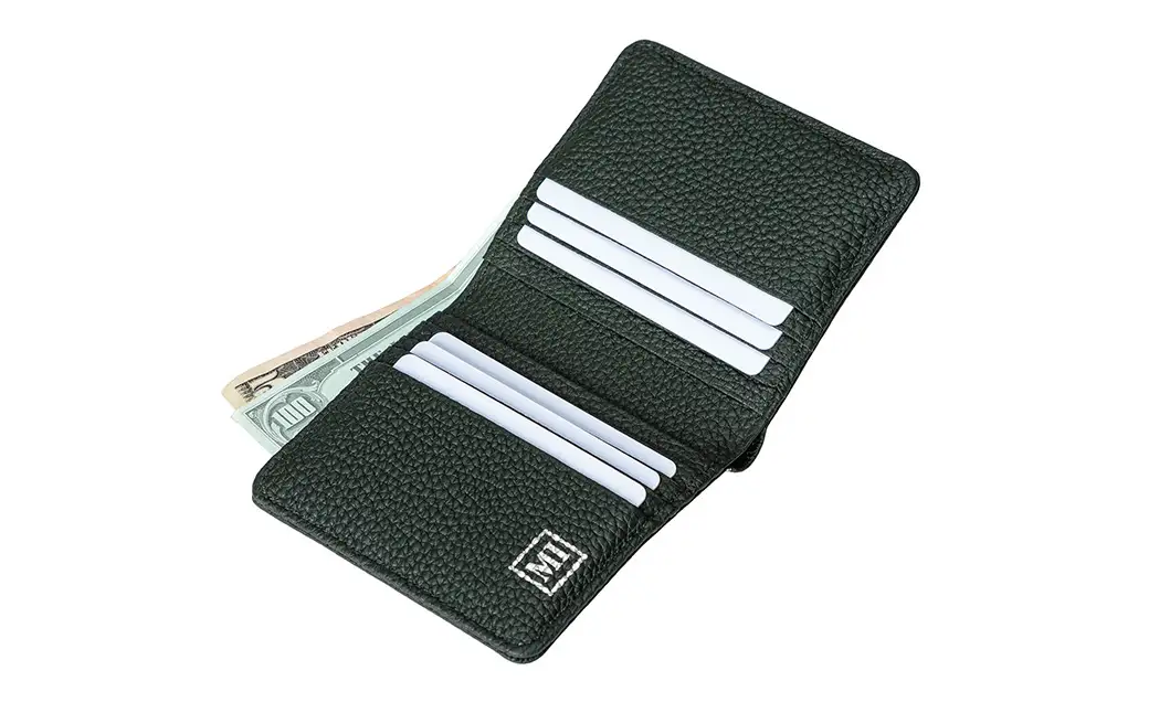 豊岡財布 2つ折りカード財布 ドイツ製本革使用 グリーン WST01 / 財布 二つ折り ウォレット メンズ レディース 革 牛革 革小物 シンプル デザイン 無地 マスミ鞄嚢