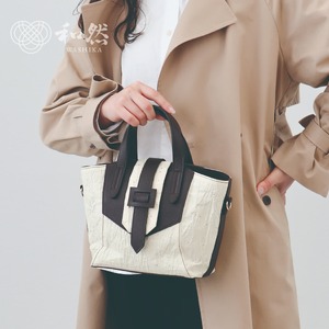 【和然WASHIKA】和紙×牛革ベルトデザインBAG カラー：オレンジ