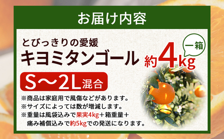 先行予約 ＜とびっきりの愛媛 キヨミタンゴール 約4kg（家庭用大小混合）＞ 訳あり 家庭用 果物 柑橘 フルーツ みかん 蜜柑 オレンジ 清見タンゴール 特産品 片山果樹園 食べて応援 西宇和 愛媛県 西予市【常温】『2027年3月中旬～3月下旬迄に順次出荷予定』MKK0011