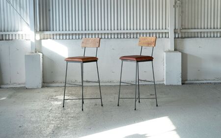 SK COUNTER CHAIR -本革- ダークブラウン 椅子