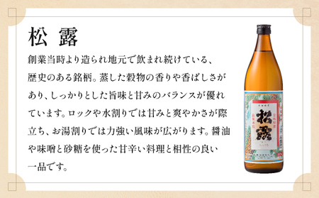 串間市の蔵元がお届けする本格芋焼酎が楽しめる2本セット《松露900ml(20度)×2本》_K013-003