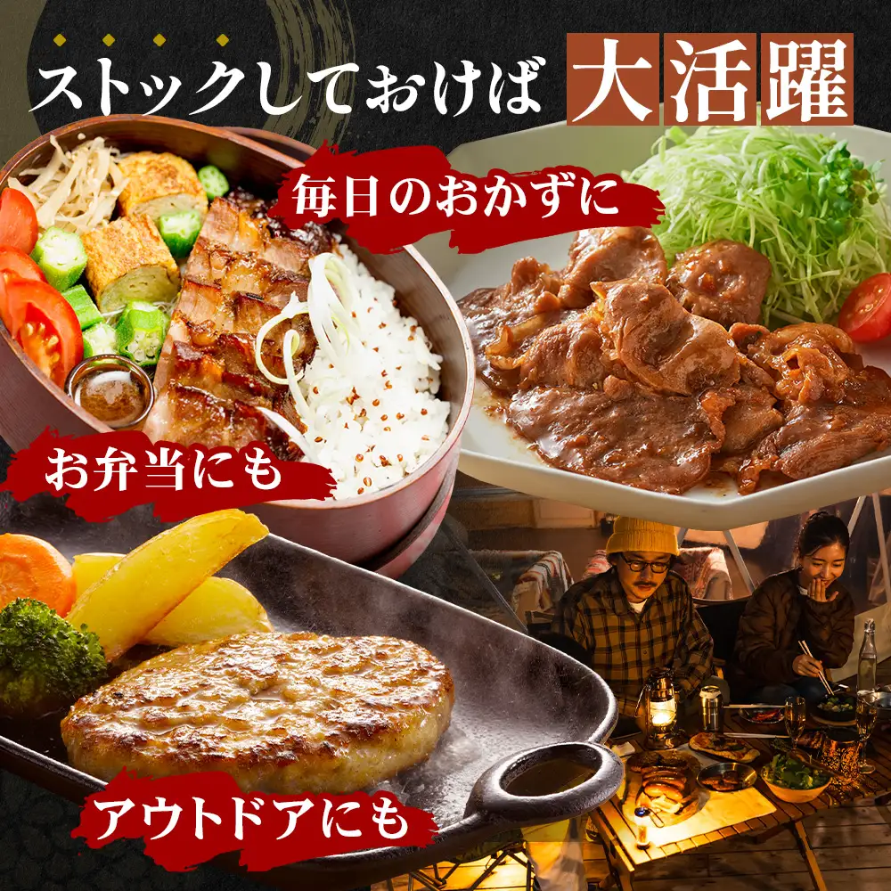 鹿児島県産 黒豚バラエティ詰合せ Bセット（ロース味噌漬け・生姜焼き・ハンバーグ）味付き 冷凍  NS-11 | ★☆＼＼黒豚ロース味噌漬け バナナマンの早起きせっかくグルメで紹介！！／／☆★ 加工肉 肉 お肉 豚肉 豚 ぶた かごしま黒豚 ロース肉 みそ漬け しょうが焼き ハンバーグ 国産 鹿児島県 南大隅町 南州農場