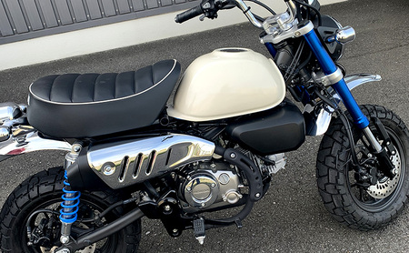 タンクカバー MONKEY125 ガラス製 ホワイト塗装 タンクカバー