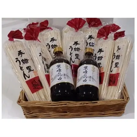 手緒里うどん10束・紫峰のつゆ2本セット【配送不可地域：離島・沖縄県】【1664252】
