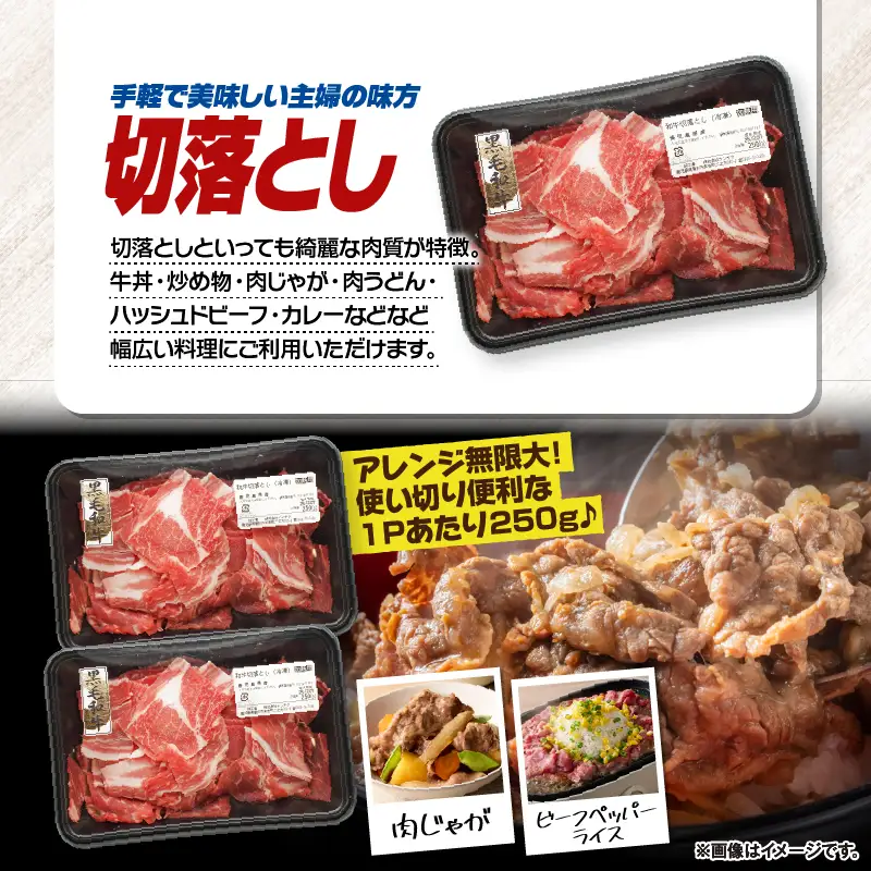 鹿児島県産 黒毛和牛 切り落し 計1kg KN102-006-02 肉 牛肉 冷凍