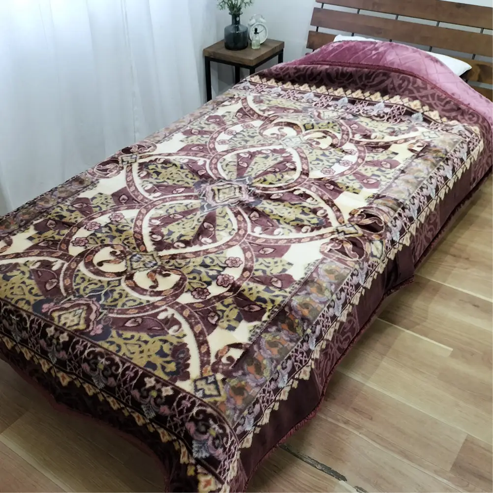 【シングル2枚組】贅沢カシミヤウール混わた入り嵩高毛布 (140×200cm)×１セット（ピンク1枚・ブルー1枚）  CAK-161-2P