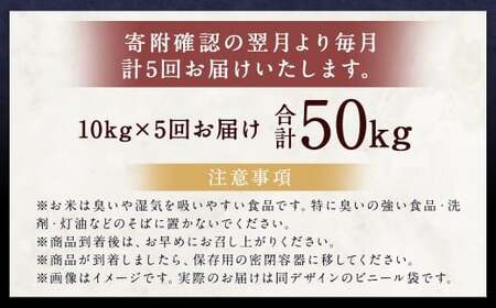 【5ヶ月定期便】らんこし米（ななつぼし）10kg×5回 計50kg お米 米 ななつぼし 精米