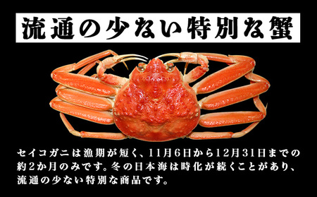 越前セイコガニ 　ボイル後1,000g以上 (ボイル前1,150g前後) [090-a018]