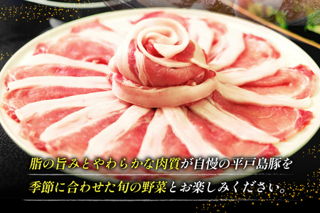 しゃぶしゃぶ 豚肉 平戸島豚のしゃぶしゃぶセット 600g 安心の地元 野菜付