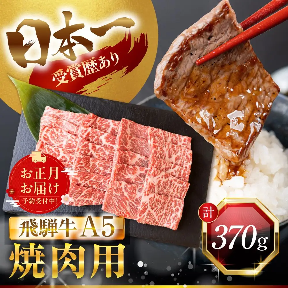 【年始お届け】飛騨牛 A5 焼肉用 370g｜年始