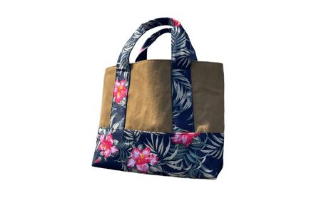 トートバッグ UPfire アロハ柄 消防服リメイク トートバッグ