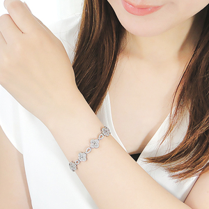 ブレスレット プラチナ Pt900 ダイヤモンド 4.5ct クローバー ドロップ モチーフ テニスブレスレット ゴージャス ダイヤモンドブレス ダイヤブレスレット 腕輪 四つ葉 豪華 レディース 【291-d-pt】 ALPAZ173