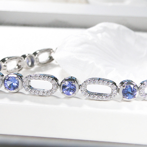 ブレスレット プラチナ PT900 ダイヤモンド 1.2ct タンザナイト ラウンド エリプス ダイヤブレスレット ゴージャス 丸 楕円 12月 誕生石 豪華 レディース 【f293-ta-pt】 ALPAZ178