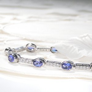 ブレスレット プラチナ Pt900 ダイヤモンド 0.8ct タンザナイト エリプス ステーション ダイヤブレスレット ゴージャス 楕円 タンザナイトブレスレット 12月 誕生石 豪華 レディース【f294-ta-pt】 ALPAZ179