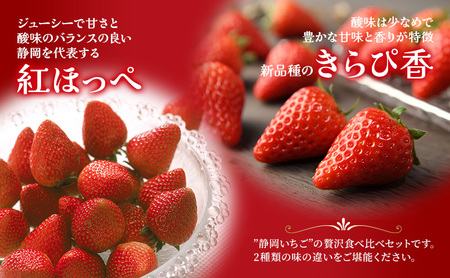 いちご食べ比べ きらぴ香 紅ほっぺ 静岡県産 いちご食べ比べ【260g×各1パック 計2】