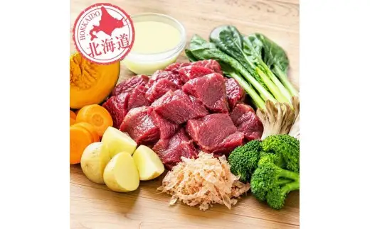★北海道エゾ鹿肉と野菜を使用★ ドッグフード 小分け（100ｇ×30袋）エゾ鹿肉と北海道野菜ホエーの毎日トッピング 犬用フードペットフード 肉 ペット おやつ こだわり 食材 肉の加工品 シカ肉 鹿肉 ペット用品 愛犬 家族 ファミリー 常温 北海道 釧路市