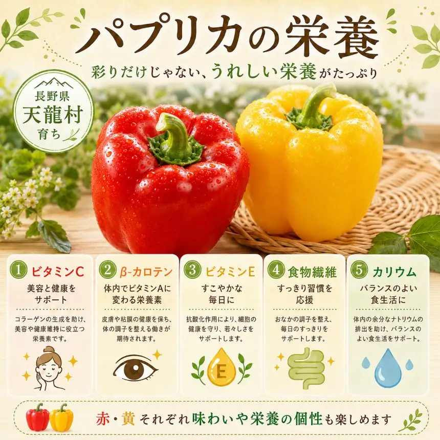 【先行予約】果肉が厚く旨味が濃い 天龍産パプリカ６個セット