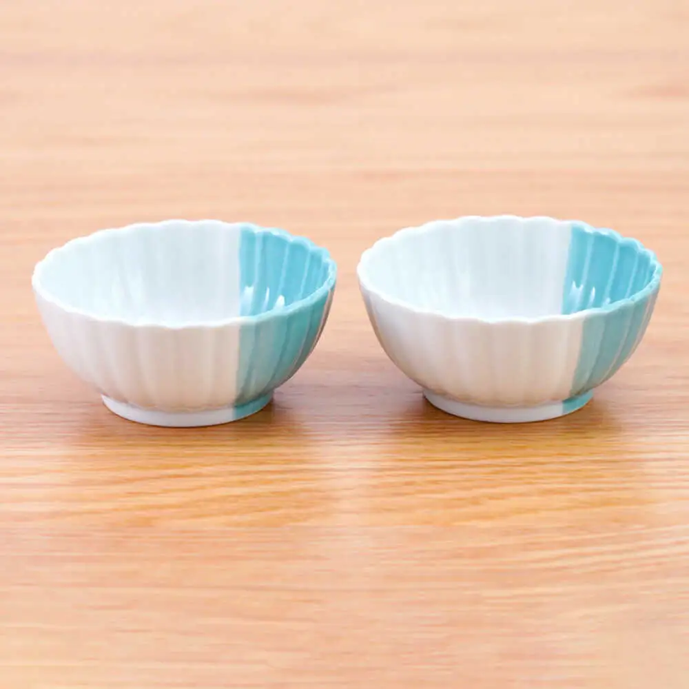 【波佐見焼】花しのぎ 丸小付 ハーフカラー ミント 2個セット【団陶器】[PB200]
