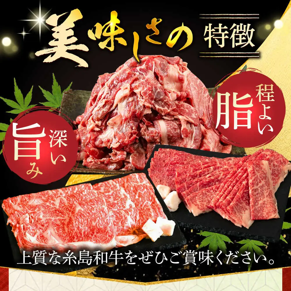 【全12回定期便】希少和牛！糸島和牛 こまぎれ 1kg 糸島市 / トラヤミートセンター 牛肉 黒毛和牛[AJD020]