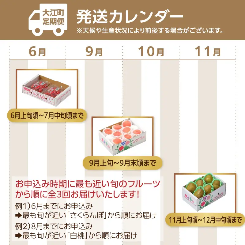 【発送月固定】山形旬彩！こだわりフルーツ定期便全３回Ｃ 063-T03