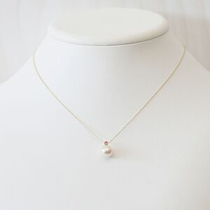 S085-562_あこや真珠 ペンダント ネックレス 8ｍｍ - 8.5mm K10 天草 熊本 ホワイトピンク 誕生石 10月 ピンクトルマリン 半貴石 本真珠