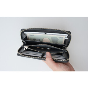 チマブエ　栃木レザー　ラウンドファスナー長財布　【黒】【雑貨 ファッション 人気 おすすめ 】