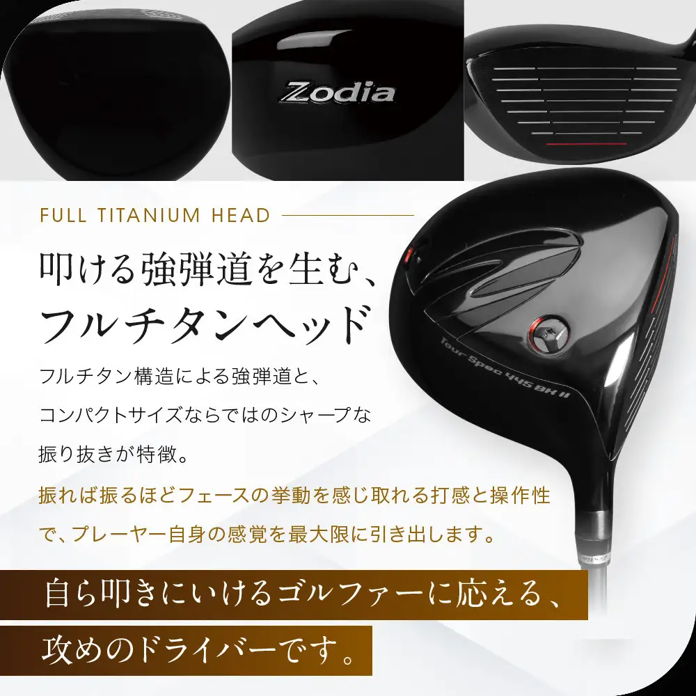 Zodia Tour Spec445BK2　ドライバー RODDIO社製Zodiaオリジナルシャフト50S