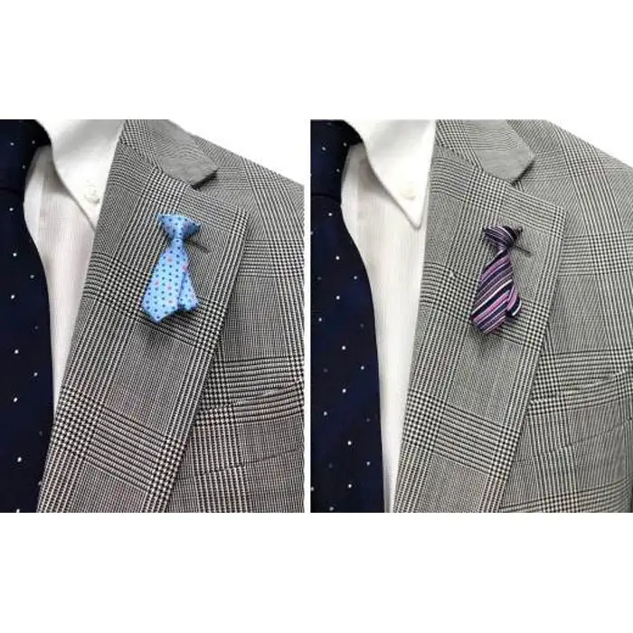 シルク100%のミニネクタイ「ｐ-Ｔｉｅ」2柄セット（ブルー系） | ネクタイ 父の日