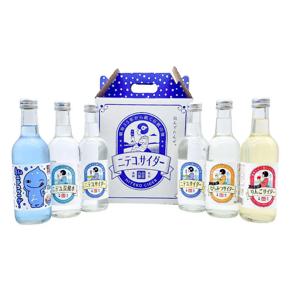 ニテコサイダー彩り6本セット ご当地 サイダー 炭酸飲料 炭酸水 セット 秋田県 美郷町