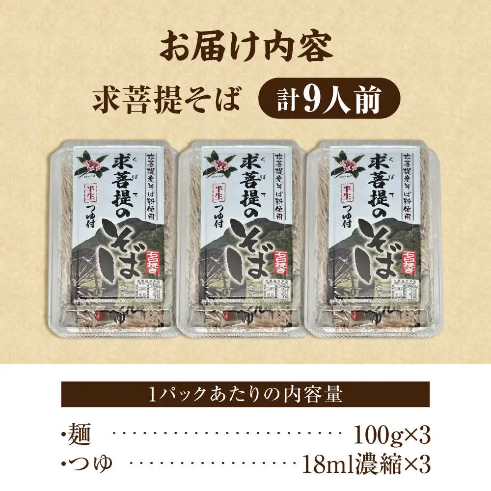 豊前 求菩提そば 石臼挽き 半生麺 9人前[VEQ006]そば