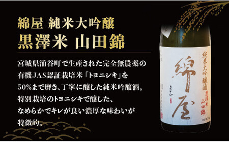 綿屋 純米大吟醸 黒澤米 山田錦 720ml ◇【saijo003】
