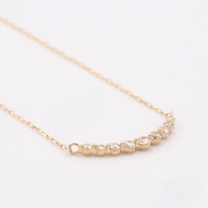 K18 0.1ct ダイヤモンド アーチペンダントネックレス　FHH-019833